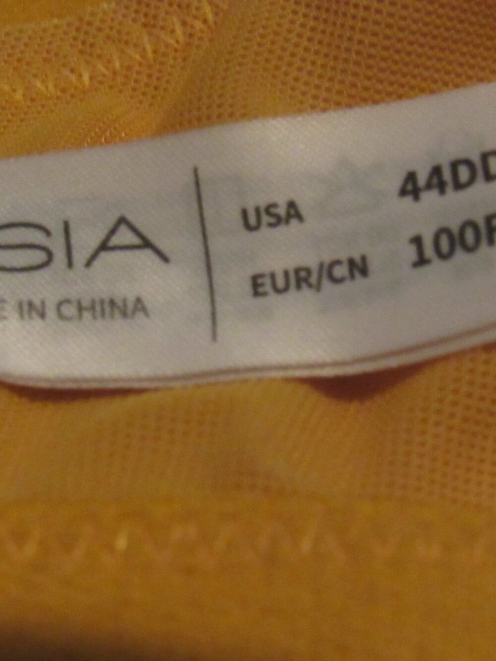 HSIA Orange Unlined Bra Size 44DDD USED - Picture 5 of 6